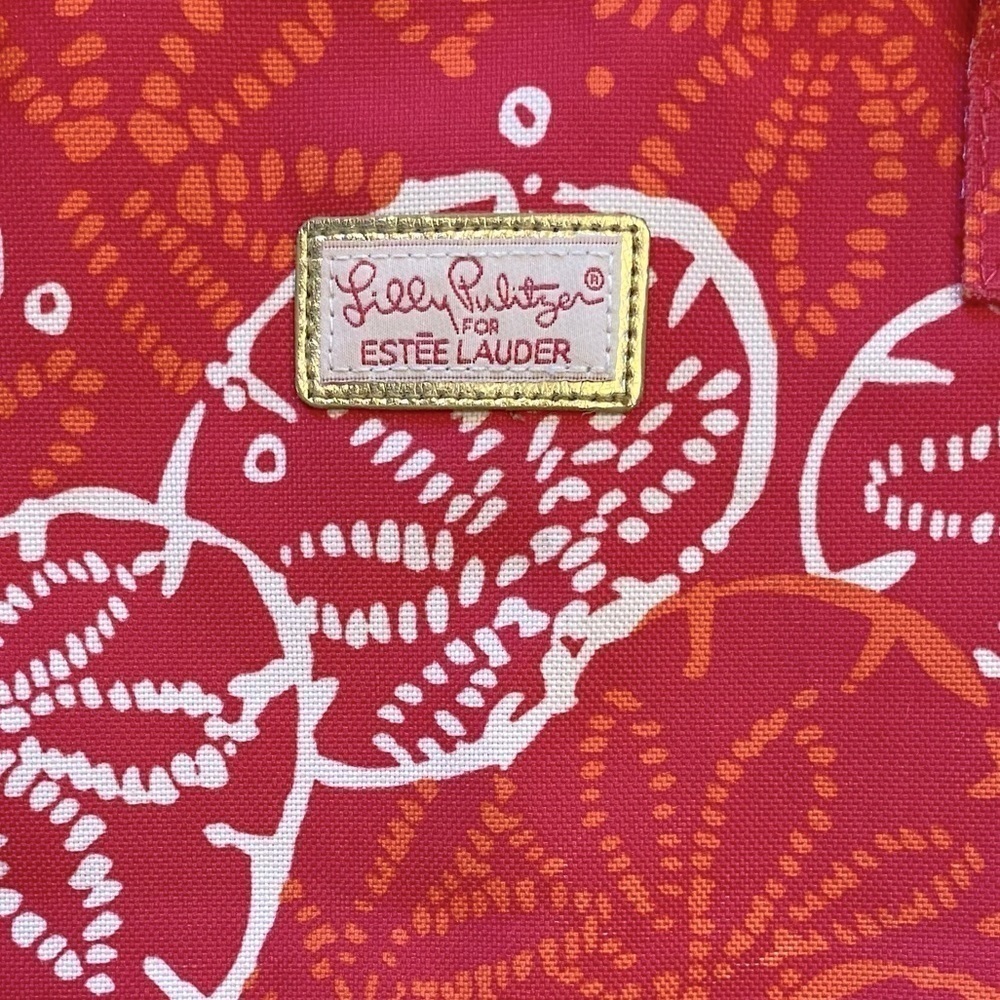 LILLY PULITZER for Estee Lauder Sand Dollar Tote Pink/Orange - Picture 9 of 9